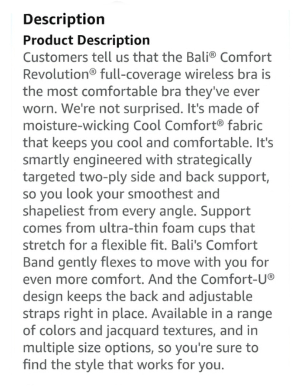 Women's Bras 3 Pc Lot Bali Comfort Revolution Wireless 34B Secret Treasures Lg - Picture 15 of 16